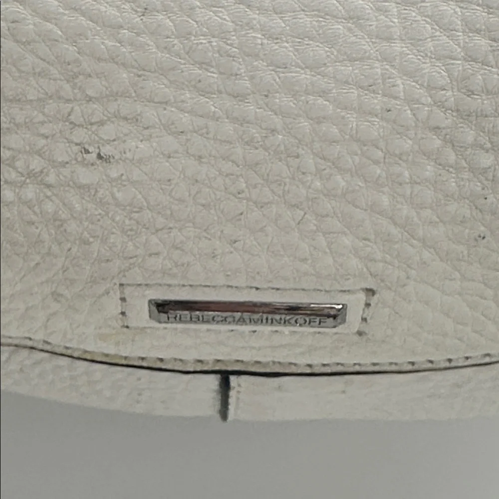 Rebecca Minkoff White Textured Leather Shoulder Hobo Bag